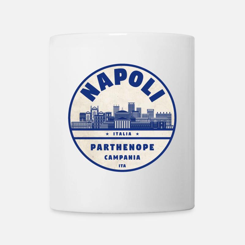 Napoli Skyline Vintage Abzeichen - Tasse - Weiß