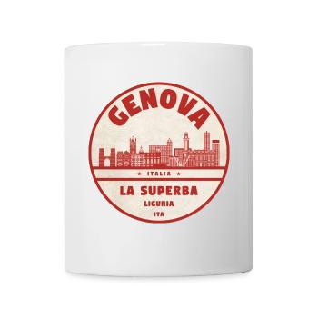 Panorama de la ville ancienne de Genoa Italia - Mug blanc - blanc - Devant