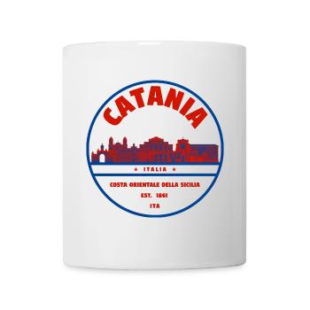 Catania Skyline Round Logo Italy - Mug - white - Front