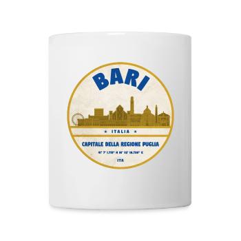Bari Skyline Vintage Abzeichen - Tasse - Weiß - Vorne