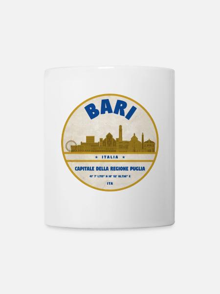 Bari Skyline Vintage Abzeichen - Tasse - Weiß
