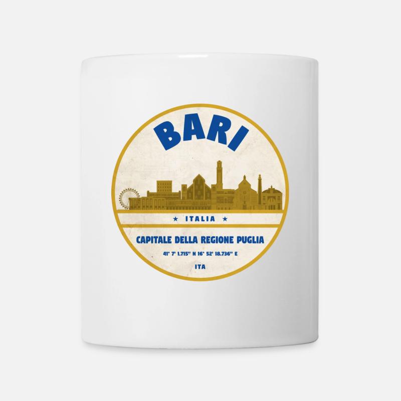 Bari Skyline Vintage Abzeichen - Tasse - Weiß