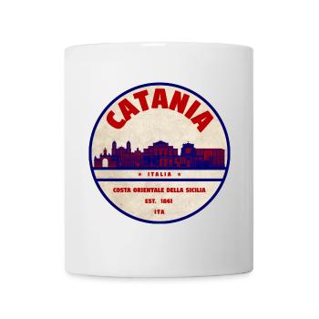 Insigne vintage Catania Skyline - Mug blanc - blanc - Devant