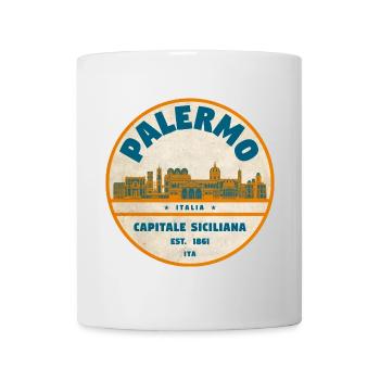 Palermo Retro City Logo Round - Mug - white - Front