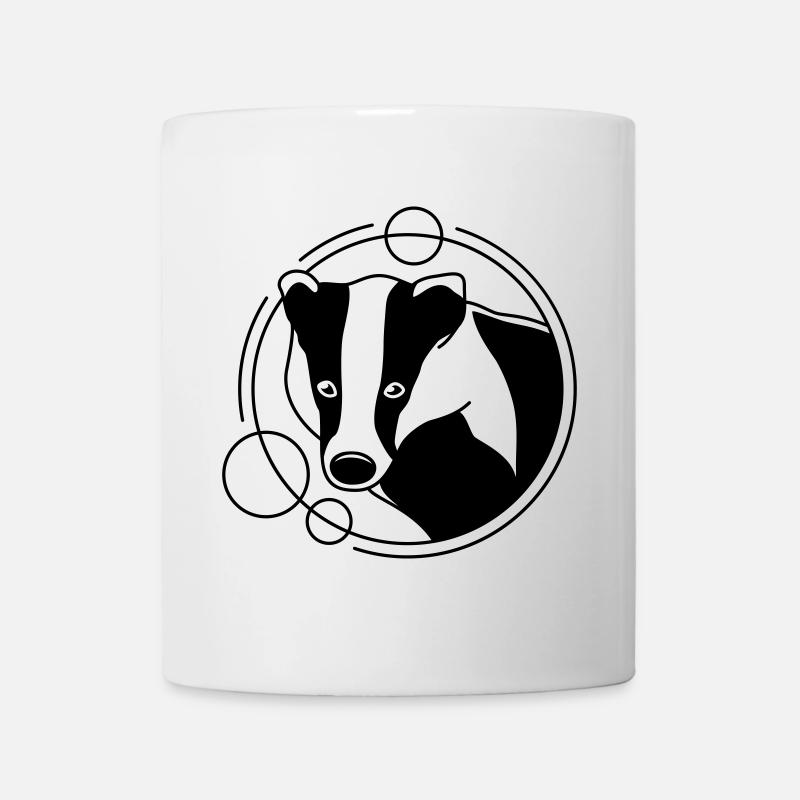 Dachs in geometrischer Form - Line-Art-Design - Tasse - Weiß