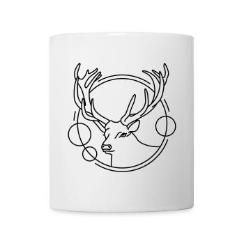 Cerf en forme géométrique - Conception d’art au trait - Mug blanc - blanc - Devant