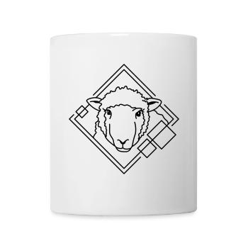 Moutons en forme géométrique - Conception d’art au trait - Mug blanc - blanc - Devant