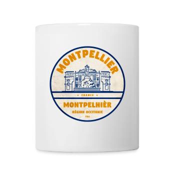 Montpellier Occitanie Vintage Badge - Mug - white - Front