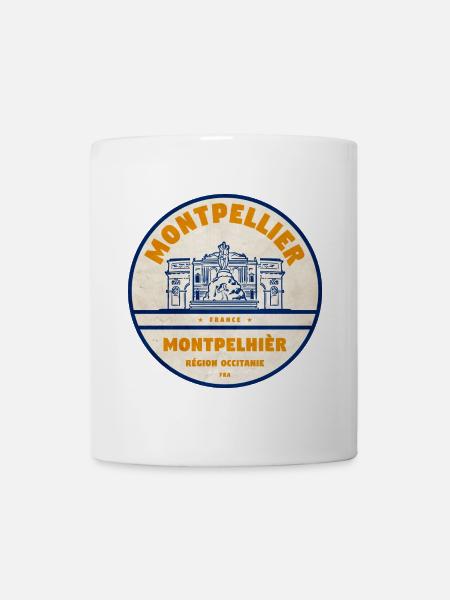 Insigne vintage Montpellier Occitanie - Mug blanc - blanc