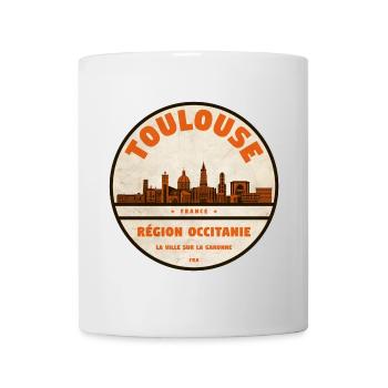 Toulouse Skyline Abzeichen - Tasse - Weiß - Vorne
