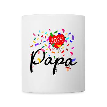 Papa 2024 Konfetti - Tasse - Weiß - Vorne