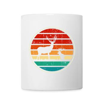 Retrowave-Sonnenuntergangs-Hirschkreis - Tasse - Weiß - Vorne