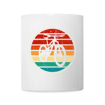 Coucher de soleil à vélo arc-en-ciel rétro - Mug blanc - blanc - Devant