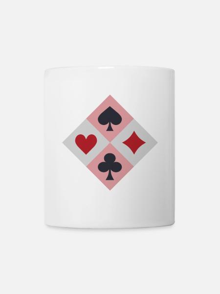 Couleurs de cartes à jouer vintage - Mug blanc - blanc