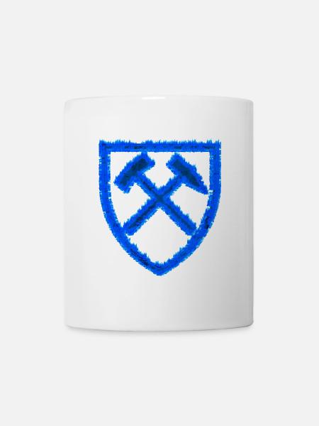 Hammer und Schlägel Bergbau Schalke Kohle Geschenk - Tasse - Weiß