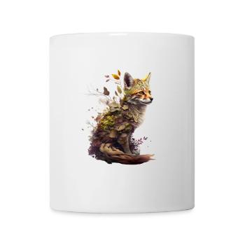 Fuchs mit Pflanzen auf dem Rücken - Tasse - Weiß - Vorne
