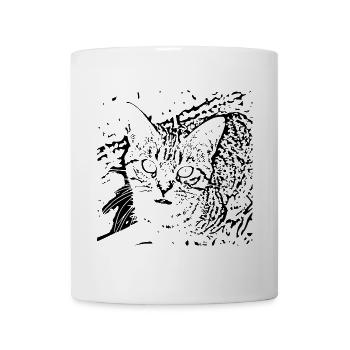 Katze schwarz Kätzchen cute - Tasse - Weiß - Vorne