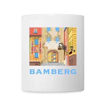 Bamberg, Hôtel de Ville, Bavière, Allemagne, dessin - Mug blanc - blanc - Devant