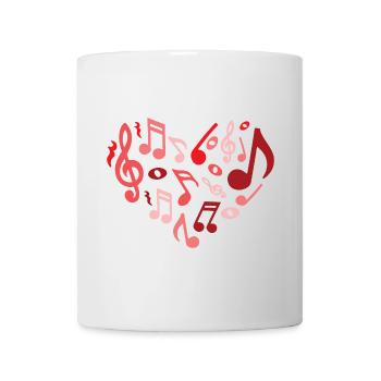 Heart of Musical Notes in Red and Pink - Mug - white - Front