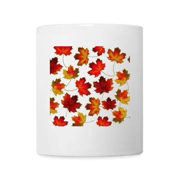 beliebte blättermuster, Herbstliches motiv blätter - Tasse - Weiß - Vorne