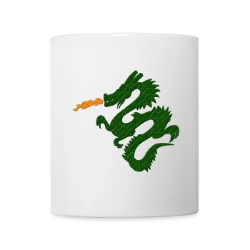 chinesische fantasymotive, Asiadrache Mosaikmuster - Tasse - Weiß - Vorne