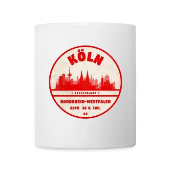 Cercle vintage de la Skyline de Cologne - Mug blanc - blanc - Devant
