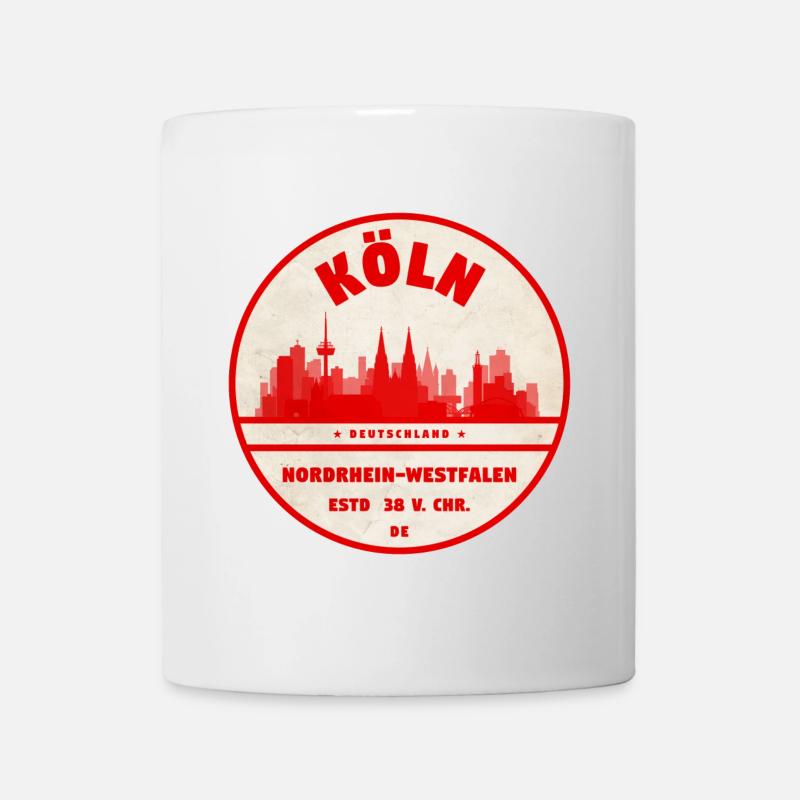 Köln Skyline Vintage Kreis - Tasse - Weiß