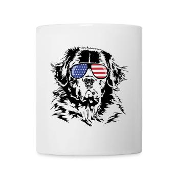 LANDSEER America Flag Dogs Dog Wilsigns - Mug blanc - blanc - Devant