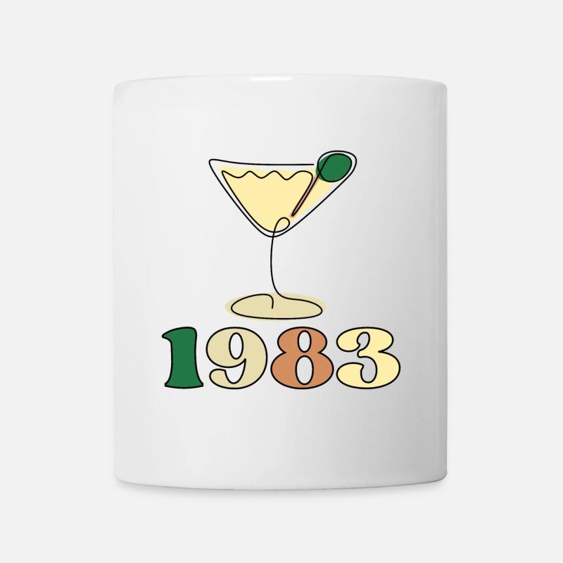Geburtstag 1983 - Cocktail Glas - LINE ART BILDER - Tasse - Weiß