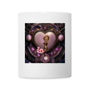 Wunderbares Steampunk-Herz mit Fee - Tasse - Weiß - Vorne