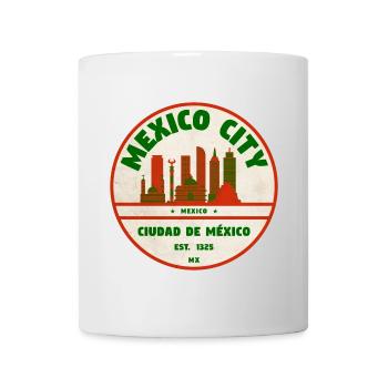 Vintage-Siegel Mexiko-Stadt Skyline - Tasse - Weiß - Vorne