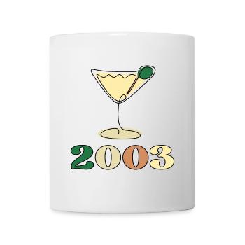 GEBURTSJAHR 2003 - Linienzeichnung - Tasse - Weiß - Vorne