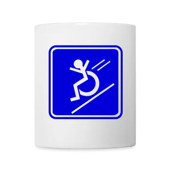 This wheelchair user rolls down quickly * - Mug - white - Front
