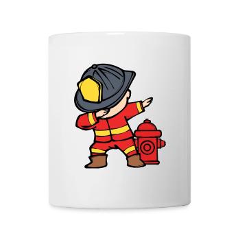 Rescuer Firefighter Helmet Fire Hose Fire Brigade - Mug - white - Front