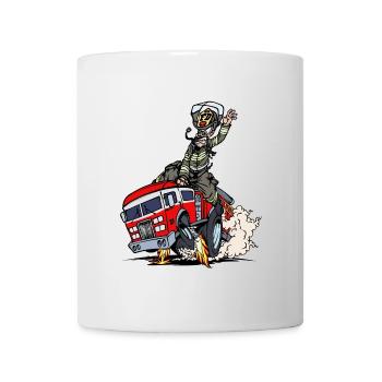 Feuerwehr Brandschutz Feuerwehrauto Lebensretter - Tasse - Weiß - Vorne