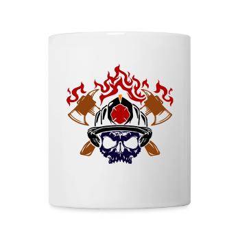 Brennen Feuerwehrhelm Feuerwehr Brandschutz - Tasse - Weiß - Vorne