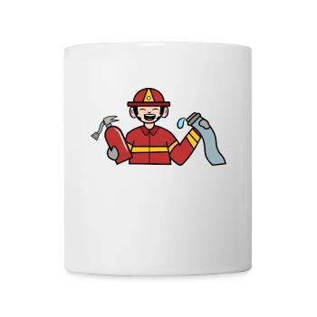 Fire hose fire extinguisher fire brigade rescuer - Mug - white - Front