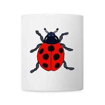 Roter Marienkäfer mit blauem Kopf - Tasse - Weiß - Vorne
