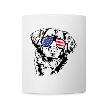 NEW SCOTIA DUCK TOLLING RETRIEVER America Flag - Mug blanc - blanc - Devant
