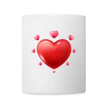 Liebe - Valentinstag - Herzen - Tasse - Weiß - Vorne