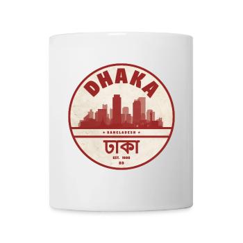 Dhaka Skyline Vintage Rundlogo - Tasse - Weiß - Vorne