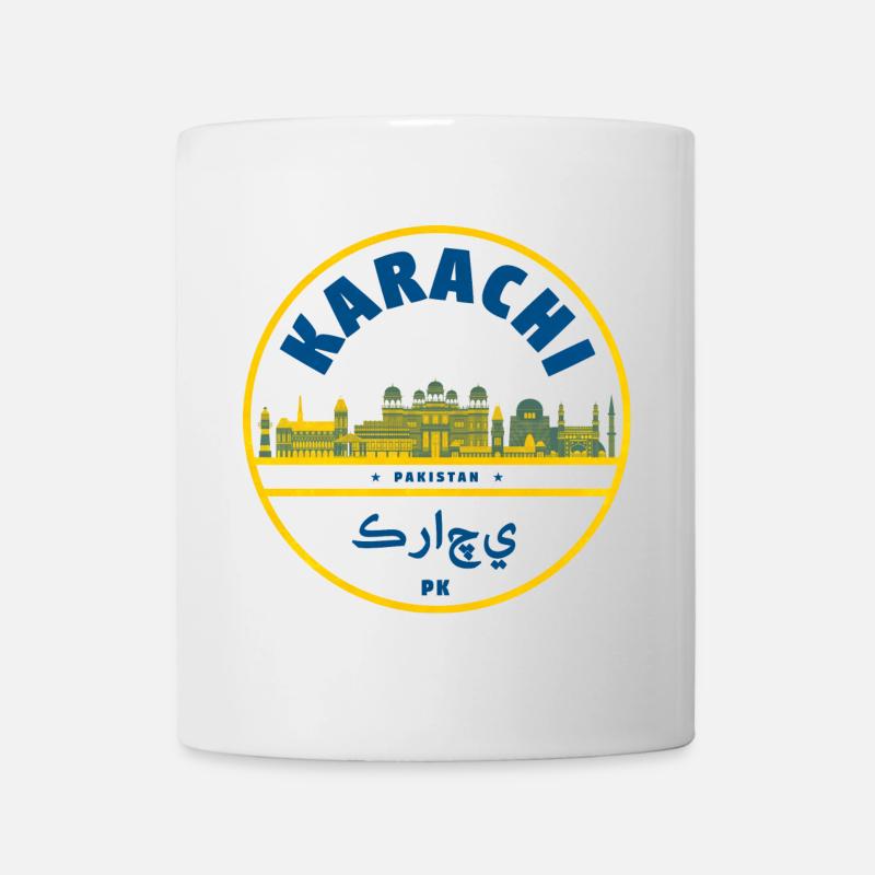Emblème de la silhouette de Karachi Pakistan - Mug blanc - blanc