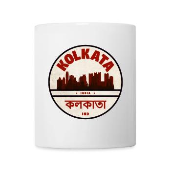 Kolkata Skyline Emblem - Tasse - Weiß - Vorne