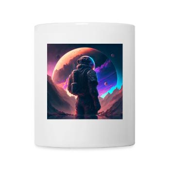 Galactic Explorer on Neon Horizon - Mug - white - Front