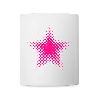Neon Pink Sternenstern Halftone - Tasse - Weiß - Vorne