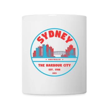 Sydney Hafenstadt Skyline Badge - Tasse - Weiß - Vorne