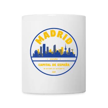 Madrid Skyline Emblem – Capital City of Spain - Mug - white - Front