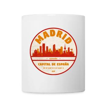 Madrid Skyline Vintage Kreis - Tasse - Weiß - Vorne