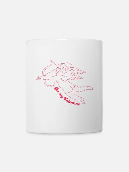 Cupidon Cupidon avec arc et ailes - Mug blanc - blanc