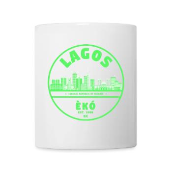 Lagos Neon Skyline Green - Mug - white - Front